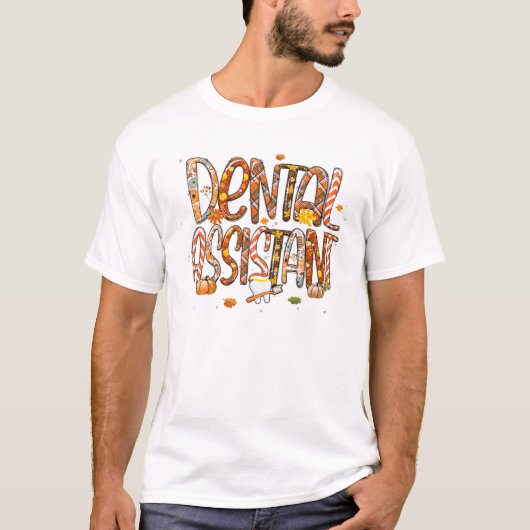 Dental Assistant Leopard Plaid Pilgrim Hat Fall Th Tシャツ (正面)