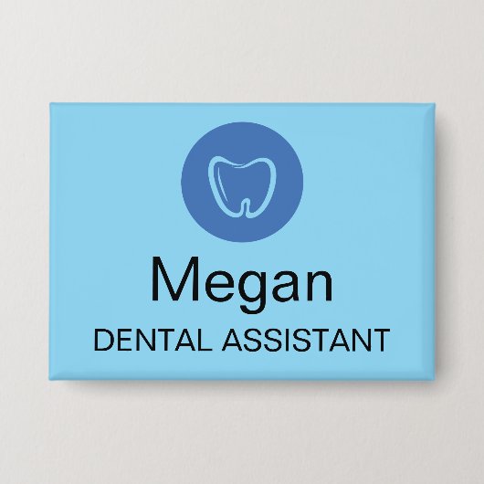 Dental Assistant Modern Name Tag Professional  缶バッジ (正面)