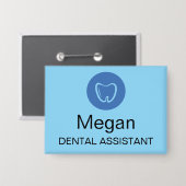 Dental Assistant Modern Name Tag Professional  缶バッジ (正面/裏面)