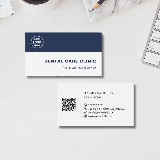 Dental Clinic Dentist Custom Logo QR Code 名刺