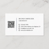 Dental Clinic Dentist Custom Logo QR Code Black 名刺 (裏面)