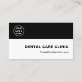 Dental Clinic Dentist Custom Logo QR Code Black 名刺 (正面)