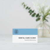 Dental Clinic Dentist Logo QR Code Blue White 名刺 (スタンド正面)