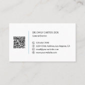 Dental Clinic Dentist Logo QR Code Blue White 名刺 (裏面)