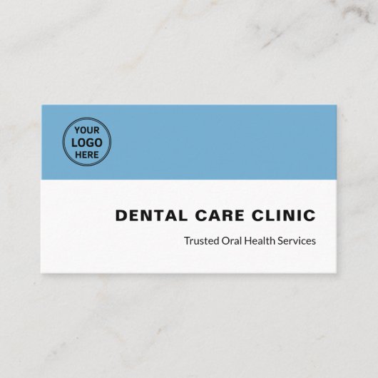 Dental Clinic Dentist Logo QR Code Blue White 名刺 (正面)