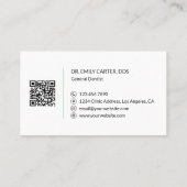 Dental Clinic Dentist Logo QR Code Soft Green 名刺 (裏面)