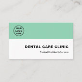 Dental Clinic Dentist Logo QR Code Soft Green 名刺 (正面)
