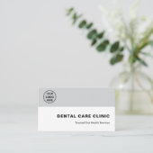 Dental Clinic Dentist Professional Logo QR Gray 名刺 (スタンド正面)