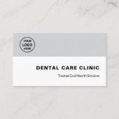 Dental Clinic Dentist Professional Logo QR Gray 名刺 (正面)