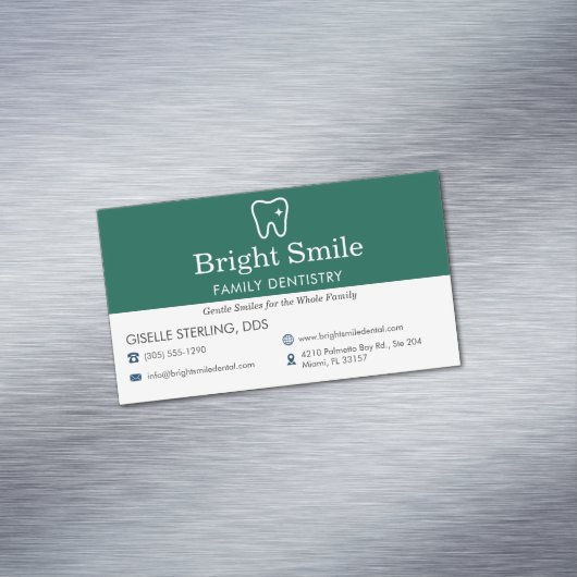 Dental Dentistry Office Green マグネット名刺 (インサイチュ)