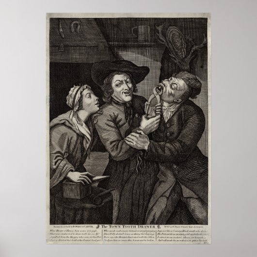 Dental History Funny Antique Dentist Caricature ポスター (正面)