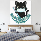 Dental Hygienist Black Cat Wall Art – Printable Of キャンバスプリント (インサイチュ (寝室))