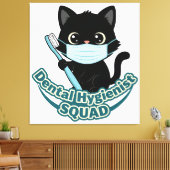 Dental Hygienist Black Cat Wall Art – Printable Of キャンバスプリント (インサイチュ (リビング))