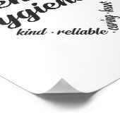 Dental Hygienist Heart Word Cloud ポスター (角)