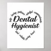 Dental Hygienist Heart Word Cloud ポスター (正面)