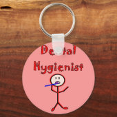 Dental Hygienist Stick Person With Toothbrush キーホルダー (正面)