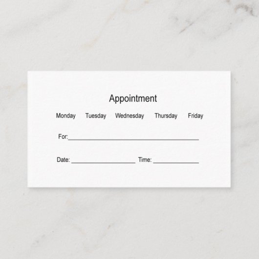 Dental Implants名刺 予約カード (裏面)