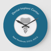 Dental Implants Theme Waiting Room Wall Clocks ラージ壁時計 (正面)