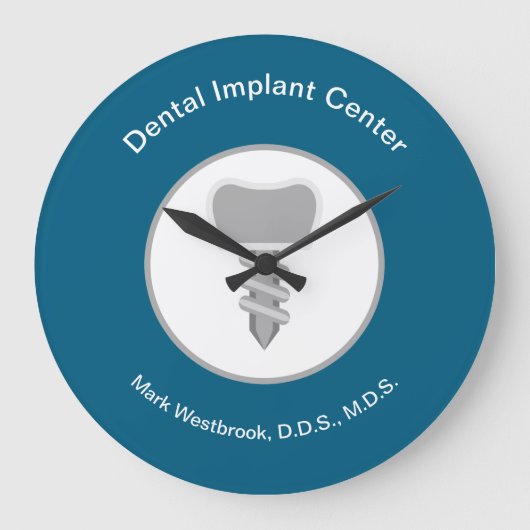 Dental Implants Theme Waiting Room Wall Clocks ラージ壁時計 (正面)