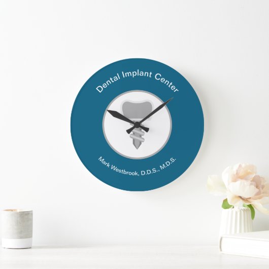 Dental Implants Theme Waiting Room Wall Clocks ラージ壁時計 (ホーム)