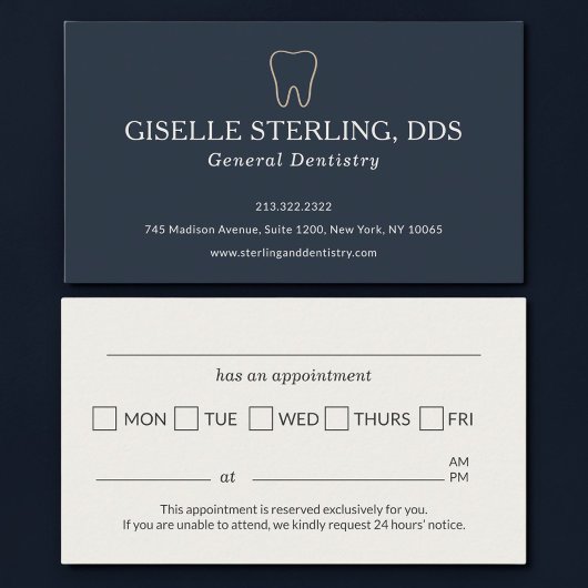 Dental Office Tooth Appointment Professional 予約カード