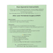 Dental Post Op Instructions Notepad (LANAP) ノートパッド (正面)