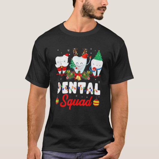 Dental Squad Cute Tooth Christmas Dentist Merry X  Tシャツ (正面)