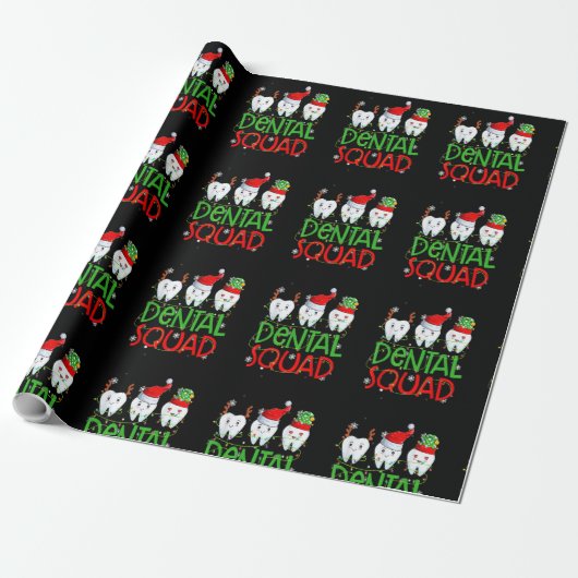 Dental Squad Dentist Funny Teeth Christmas Pajamas ラッピングペーパー (アンロールド)