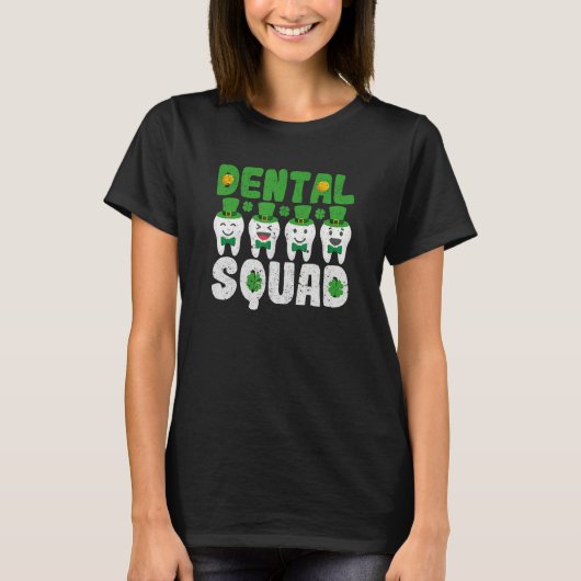 Dental Squad Leprechaun Teeth St Patricks Day Toot Tシャツ (正面)