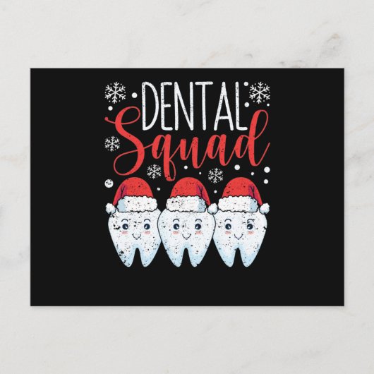 Dental Squad Teeth Dentist Merry Christmas ポストカード (正面)