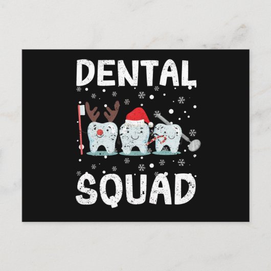 Dental Squad Teeth Dentist Merry Christmas ポストカード (正面)