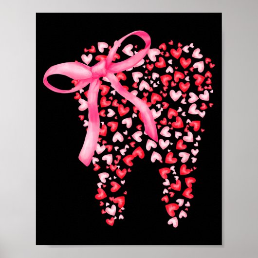 Dental Squad Valentines Cute Heart Teeth Dental Hy ポスター (正面)