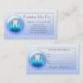 Dentalcareの白い歯の泡歯科名刺 予約カード (正面/裏面)