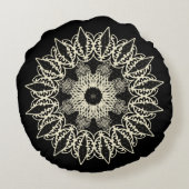  dentelle géométrique blanc cassé  ラウンドクッション (裏面)