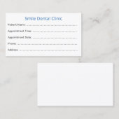 Dentist Appointment Cards Patient Reminder 予約カード (正面/裏面)