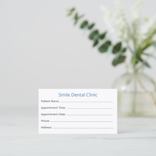 Dentist Appointment Cards Patient Reminder 予約カード (スタンド正面)