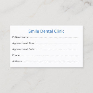 Dentist Appointment Cards Patient Reminder 予約カード