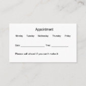 Dentist Appointment Two Side Business Cards 名刺 (裏面)