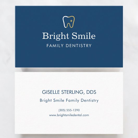 Dentist Blue Tooth Icon Branding 名刺
