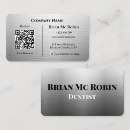 Dentist Business Card Custom Logo Metallic 名刺