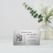 Dentist Business Card Custom Logo Metallic 名刺 (スタンド正面)