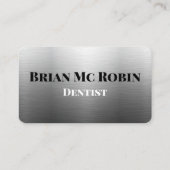 Dentist Business Card Custom Logo Metallic 名刺 (裏面)