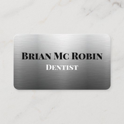Dentist Business Card Custom Logo Metallic 名刺 (裏面)