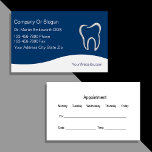 Dentist Business Cards 予約カード<br><div class="desc">Dentist business card with image of a tooth,  text layout you can customize and,  appointment card on the back in this smart two side style designed for a dentist,  dental office,  or dental assistant. Let's you hand out your business cards in style.</div>