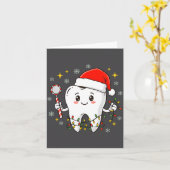 Dentist Christmas Teeth Xmas Lights Funny Dental S カード (黄色い花)