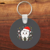 Dentist Christmas Teeth Xmas Lights Funny Dental S キーホルダー (正面)