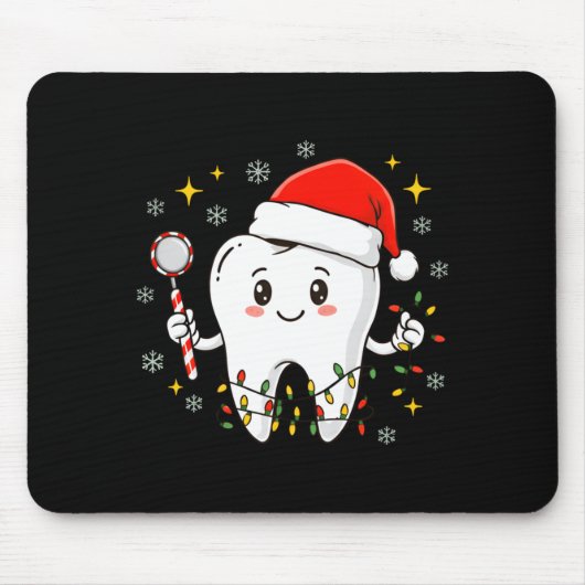Dentist Christmas Teeth Xmas Lights Funny Dental S マウスパッド (正面)