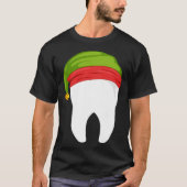 Dentist Christmas  tooth Dental  with Elf hat Tシャツ (正面)