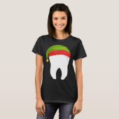 Dentist Christmas  tooth Dental  with Elf hat Tシャツ (正面フル)