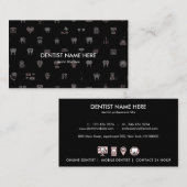 Dentist dental clinic icons pink 名刺 (正面/裏面)